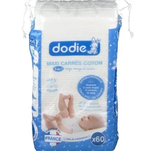 DODIE Maxi Carres Coton 3en1 60pcs