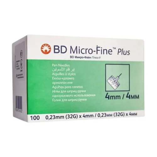 BD MICRO-FINE Plus Aiguille Insuline 32g/4mm 100u