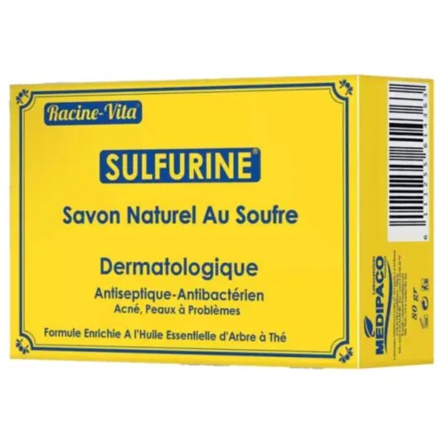 RACINE-VITA Sulfurine Savon Dermatologique Naturel au Soufre 80g
