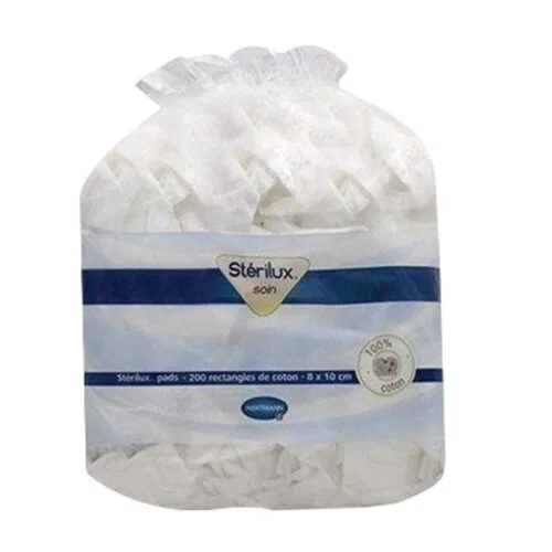 HARTMANN Sterilux Pads Rectangles de Coton 200 Pieces