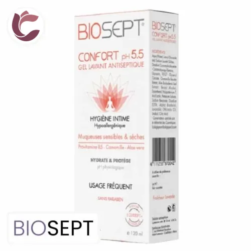 BIOSEPT Confort PH 5.5 Gel Lavant Antiseptique Hygiene Intime 120ml