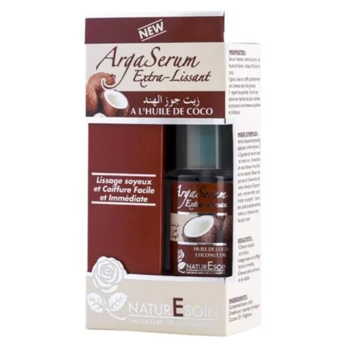 NATURESOIN Argaserum Extra-Lissant a L’huile de Coco Lissage Soyeux et Coiffure Facile 50ml