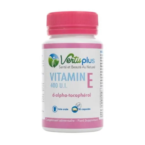 VERTUPLUS Vitamine E 400 Ui D-Alpha-Tocopherol 50 Capsules