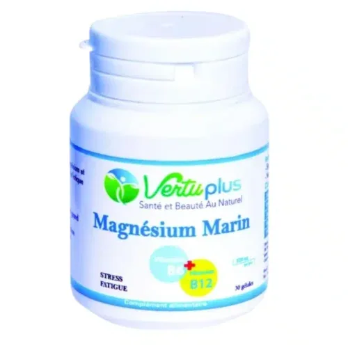VERTUPLUS Magnesium Marin Vitamines B6 et B12 Stress et Fatigue 30 Gelules