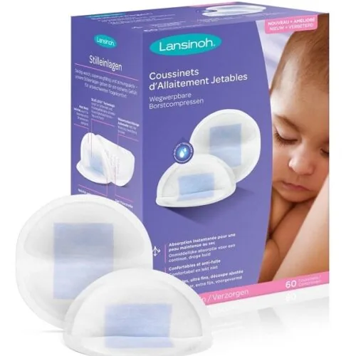 LANSINOH Coussinets D’allaitement Jetables Blue Lock 60u