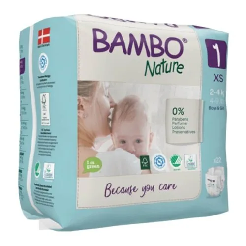 BAMBO NATURE Couches N°1 Xs 2-4kg 22u