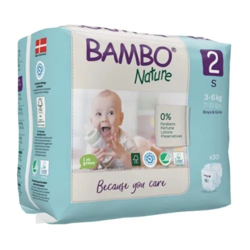 BAMBO NATURE Couches N°2 S 3-6kg 30u