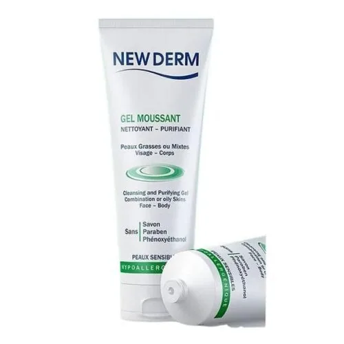 NEW DERM Gel Moussant Nettoyant Purifiant 250ml