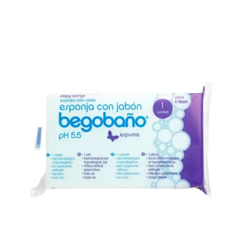 BEGOBANO Eponge Savonneuse Naturel 7.5*13 Cm