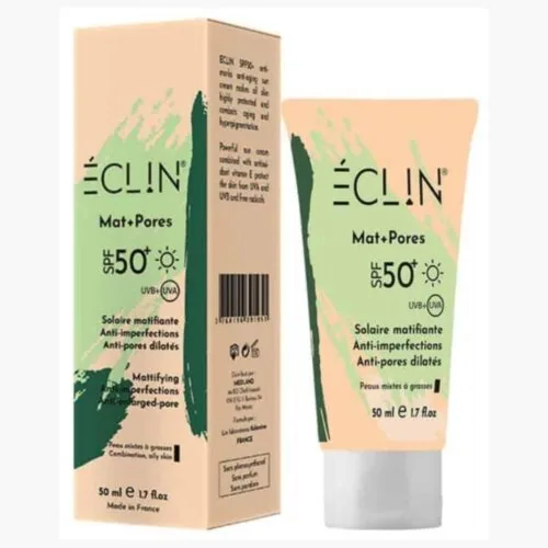 ECLIN Mat+Pores Ecran Solaire Matifiant Anti-Imperfections SPF50+ 50ml