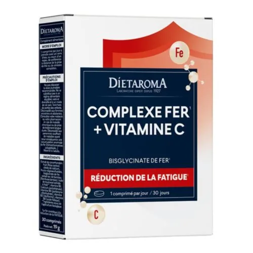 DIETAROMA Complexe Fer et Vitamine C 30 comprimes