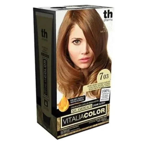 TH-PHARMA Vitalia Color Coloration Capillaire sans Ammoniac Th-Pharma N 7.03 Blond Moyen Naturel Dore