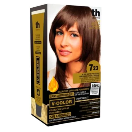 TH-PHARMA Vitalia Color Coloration Capillaire sans Ammoniac Th-Pharma N 7.23 Blond Moyen Perle Dore
