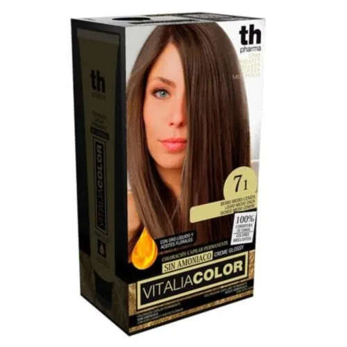 TH-PHARMA Vitalia Color Coloration Capillaire sans Ammoniac Th-Pharma N 7.1 Blond Moyen Cendre