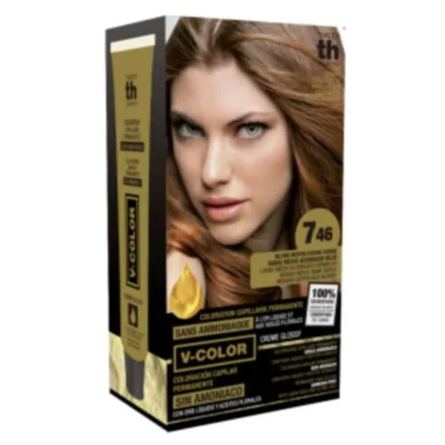TH-PHARMA Vitalia Color Coloration Capillaire sans Ammoniac Th-Pharma N 7.46 Blond Moyen Cuivre Rouge