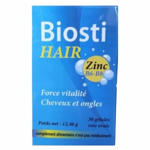 BIOSTIHAIR Zinc B6-B8 Cheveux et Ongles 30 Gelules