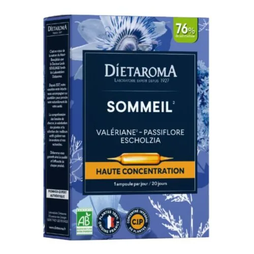 DIETAROMA Sommeil Ampoules Haute Concentration Bio 20u