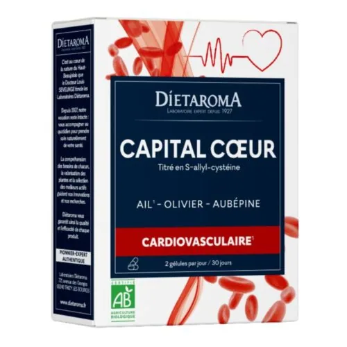 DIETAROMA Ail Olivier Aubepine Cardiovasculaire Bio 60 Gelules