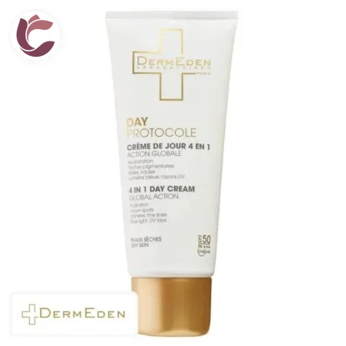 DERMEDEN Day Protocole Creme de Jour 4en1 Action Globale Peau Seche SPF50 50ml