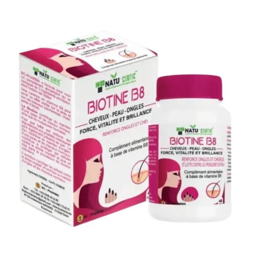 BC-PHARMA NATU CEUTIC Biotine B8 Cheveux, Peau et Ongles Fortifiante 80 Gelules