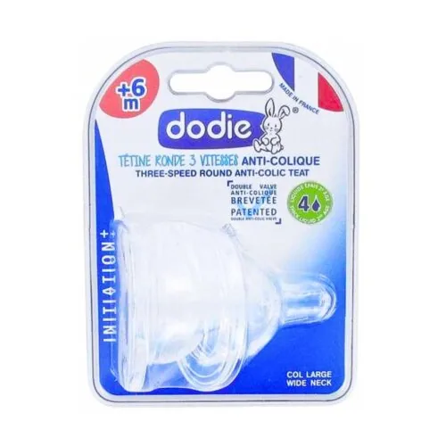 DODIE 2 Tetines Ini+ Anti-Colic D4 +6m Liquide Epaise 2age