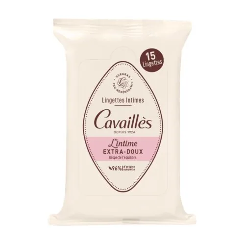 CAVAILLES Lingettes Intimes Extra-Doux 15u
