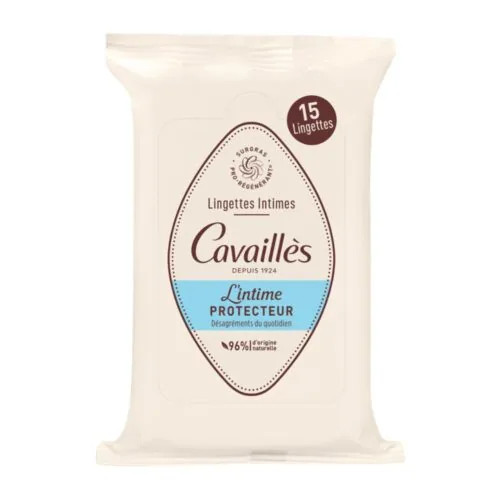 CAVAILLES Lingettes Intimes avec Anti-Bacterien 15u