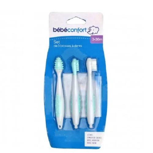 Bébé Confort Set de 3 Brosses à Dents 3-36Mois