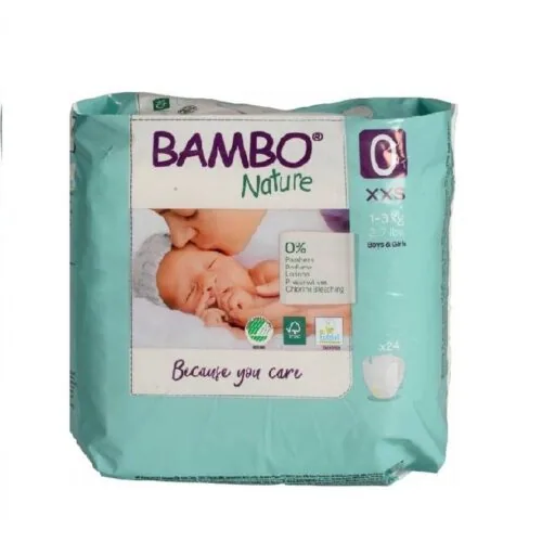 BAMBO NATURE 0, Couches XXS 1-3kg/24un