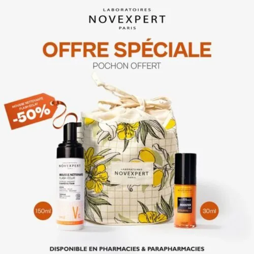 NOVEXPERT Booster Trousse 50%serum Booster Vit C+Mousse Flash Eclat