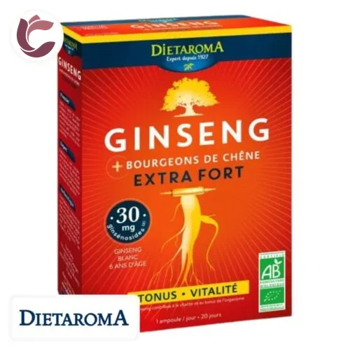 DIETAROMA Ginseng Extra Fort Tonus et Vitalite Ampoules Bio 20u