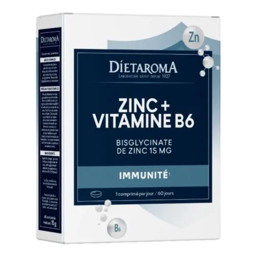 DIETAROMA Zn Zinc et Vitamine B6 Immunite 60 Comprimes