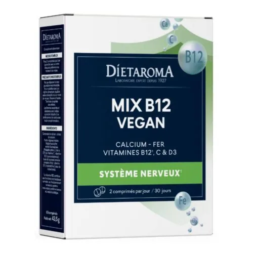 DIETAROMA Mix B12 Fer, D3, Calcium et Vit C Vegan 60 Comprimes