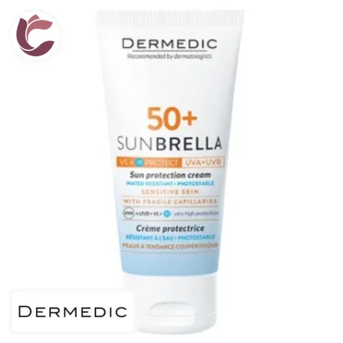 DERMEDIC Sunbrella Creme Solaire SPF50+ Peau a Tendance Couperosique 50ml