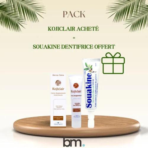 DERMO-SOINS Kojiclair Crème éclairçissante 30ML + Souakine Dentifrice Offert