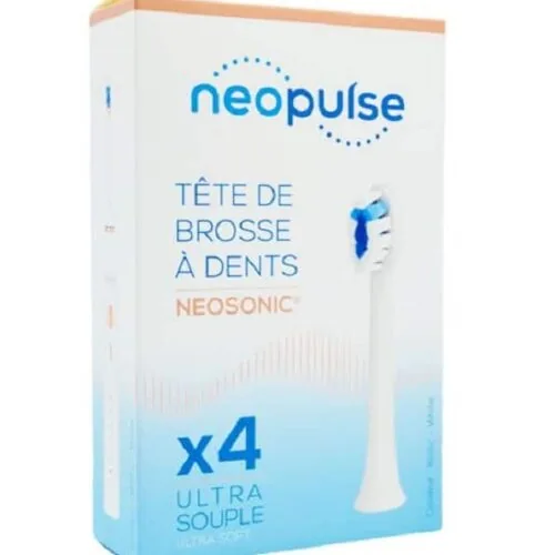 NEOPULSE Neosonic Tetes de Brosse a Dent Ultra-Souple Blanc 4u