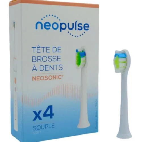NEOPULSE Neosonic Tetes de Brosse a Dent Souple Blanc 4u