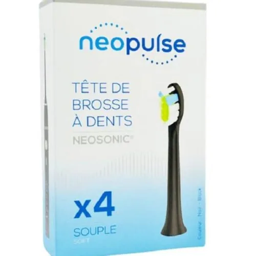NEOPULSE Neosonic Tetes de Brosse a Dent Souple Noir 4u