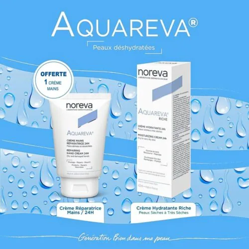 NOREVA Aquareva Creme Riche 40ml+Mains Reparatrice 50ml Duo Pack
