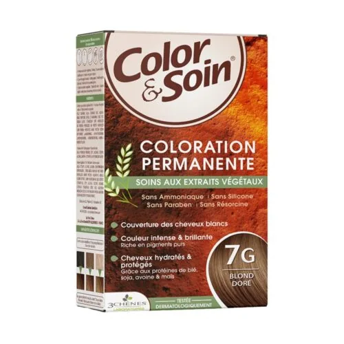 LES 3 CHENES Color et Soin Coloration Cheveux Permanente aux Extraits Vegetaux 7g Blond Dore