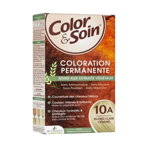 LES 3 CHENES Color et Soin Coloration Cheveux Permanente aux Extraits Vegetaux 10a Blond Clair Cendre