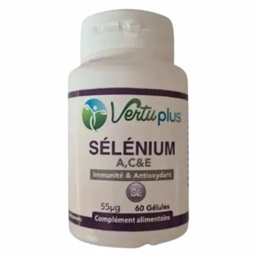 VERTUPLUS Selenium A, C et E Immunite et Antioxydant 55ug 60 Gelules