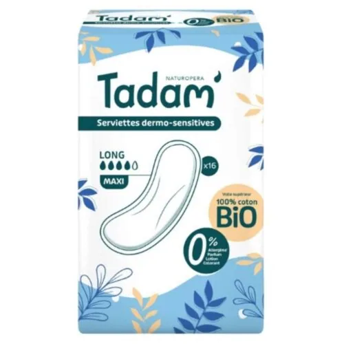 TADAM’ Serviettes Dermo-Sensitives Maxi Long Bio 16u