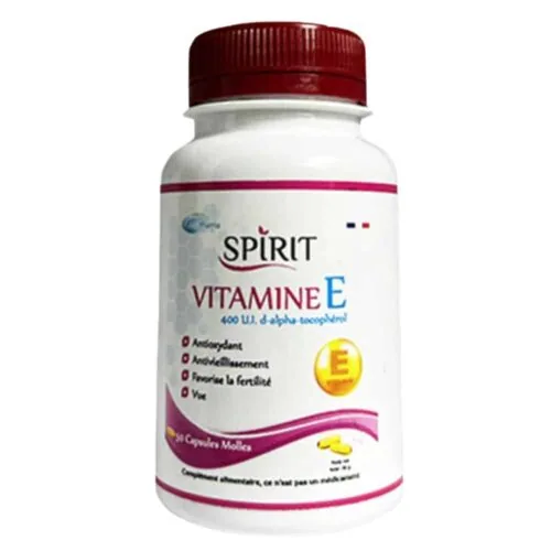 SPIRIT PHARMA Vitamine E 400 Ui D-Alpha-Tocopherol 50 Capsules