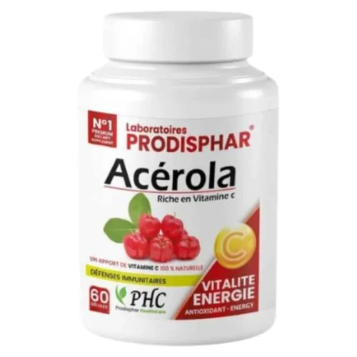 PRODISPHAR Vitalite et Energie Acerola Riche en Vitamince C 60 Gelules
