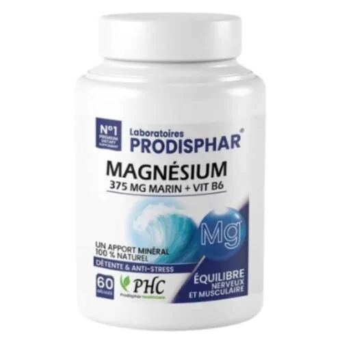PRODISPHAR Equilibre Nerveux et Musculaire Magnesium 375mg Marin et Vitamine B6 60 Gelules
