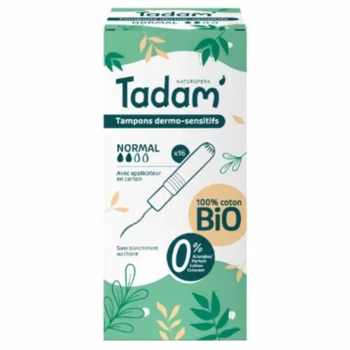 TADAM’ Tampons Dermo-Sensitifs avec Applicateur Normal Bio 16u