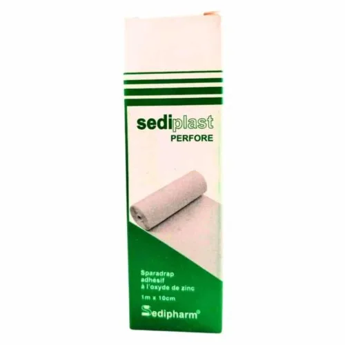 SEDIPLAST Sparadrap Adhesif Perfore a L’oxyde de Zinc Blanc 1mx10cm 1u