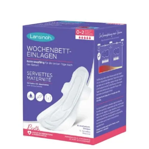 LANSINOH Serviettes Maternite Tres Absorbantes 0-2 Semaines 10u