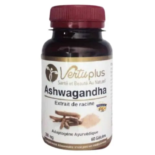 VERTUPLUS Ashwaganda Extrait de Racine 300mg 60 Gelules